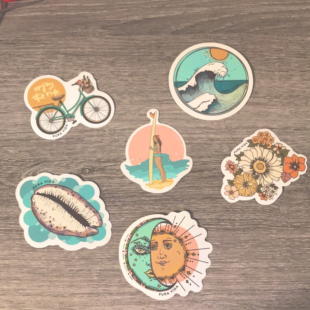 NWOT!!! pura vida stickers!!!